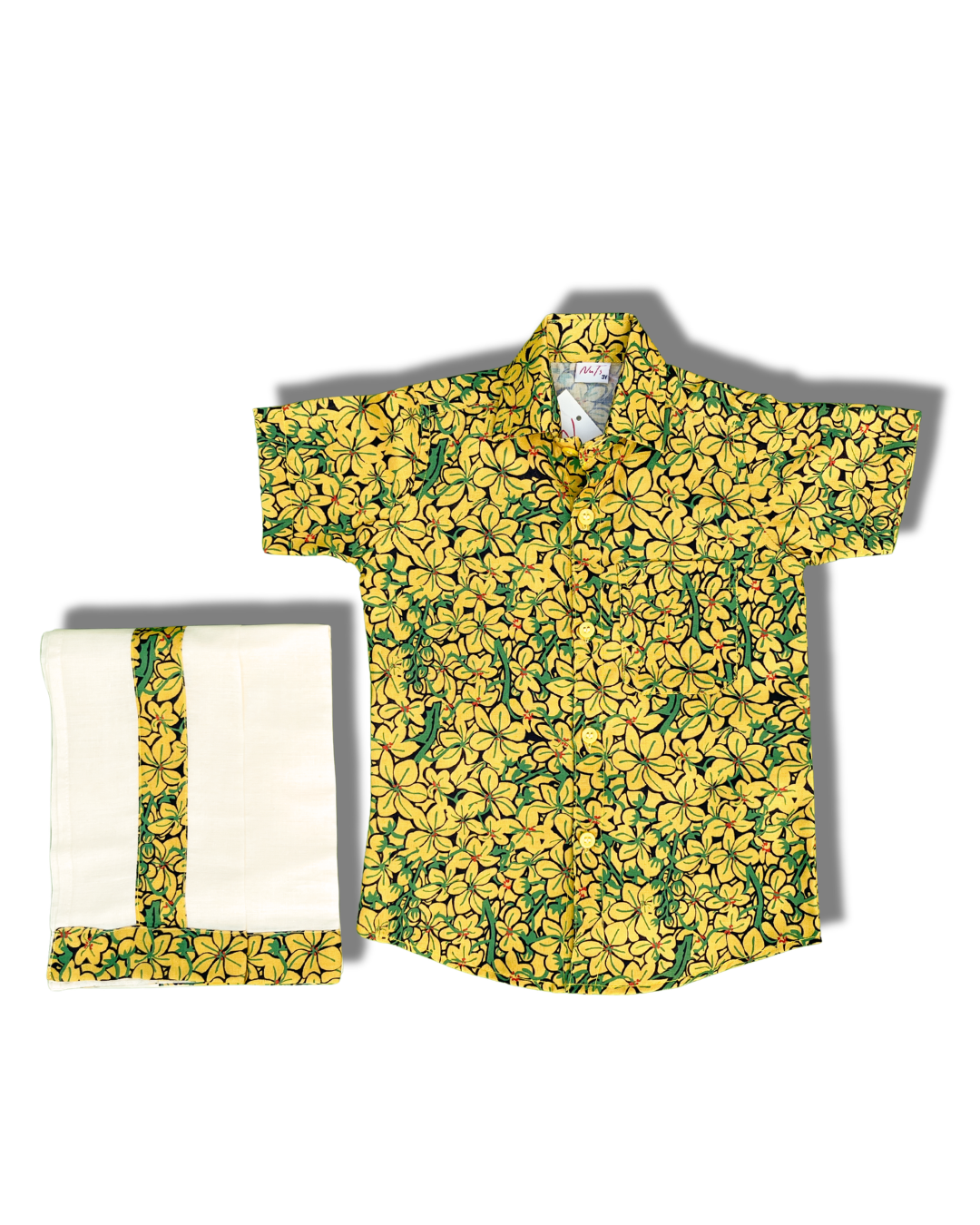The Shirt, The Mundu — Yellow Floral