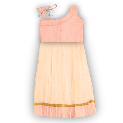 Skirt & Top Set for Girls: Traditional Onam Attire From NutsClothing | Rani Pink | Lavender | Green | Blue | For Ages 6 Months to 7 Years